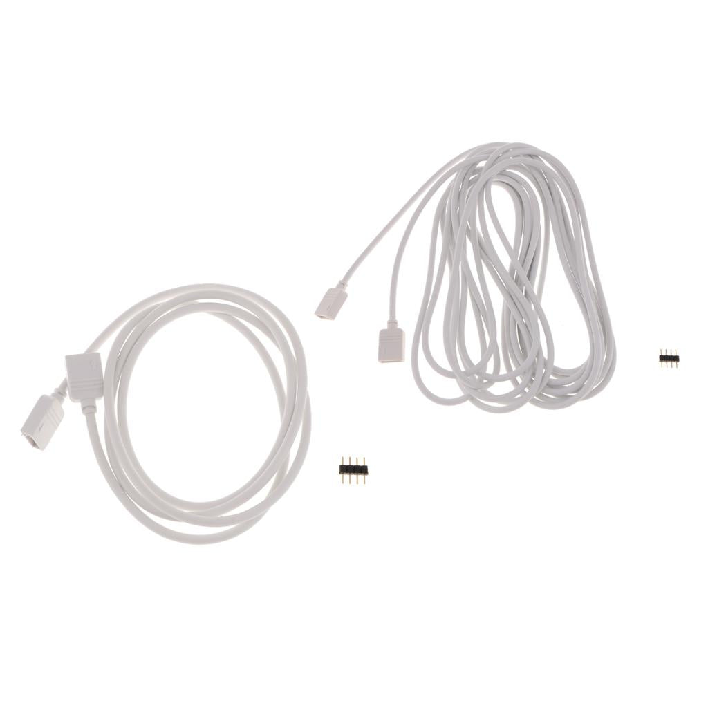 2 Pack 5050 3528 RGB LED Strip Light Extension Cable Connector Line 4 Pin