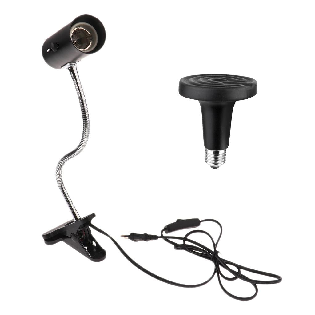 1 Set Reptile & Amphibian Heat Lamp Holder Infrared Heater Light 220V-240V