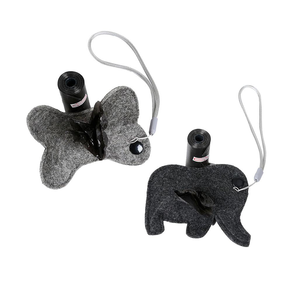 2pcs Pet Dog Poop Waste Dispenser Box Poop Removal Disposal Bags Holder