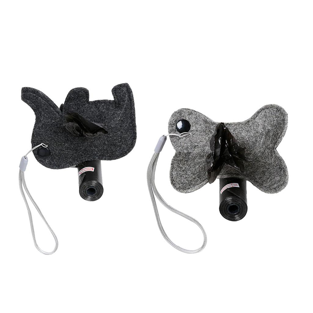 2pcs Pet Dog Poop Waste Dispenser Box Poop Removal Disposal Bags Holder