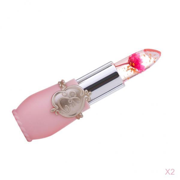 2x Flower Lipstick Color Jelly Lipgloss Magic Temperature Change Rose Red