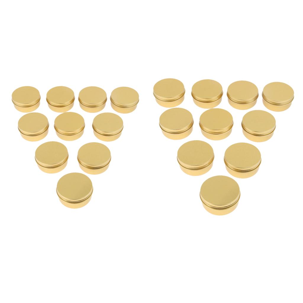 20 Pieces Round Aluminum Cream Empty Lip Balm Candles Container Jars 50g 30g