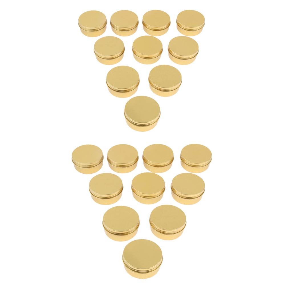 20 Pieces Round Aluminum Cream Empty Lip Balm Candles Container Jars 50g 30g