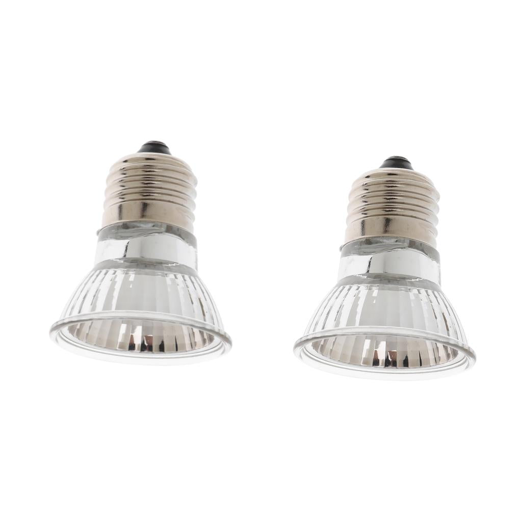 2pcs E27 220-240V UVA UVB Pet Reptile Halogen Spotlights Basking Light Bulb