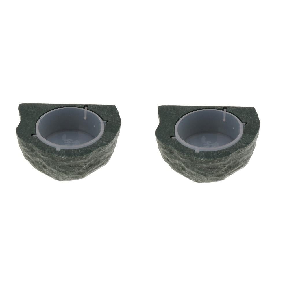 2pcs Mini Magnetic Feeding Ledge Feeder For Gecko Diet, Food or Water Green