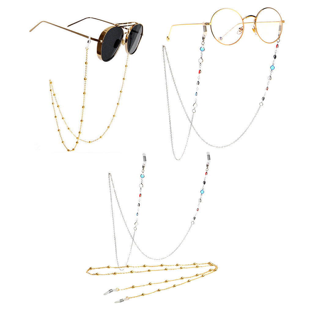 2 Pieces Metal Eyeglasses Chain Cord Sunglasses Spectacles Rope Retainer