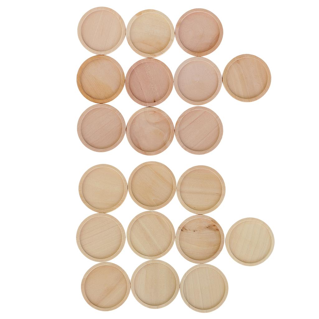 20 Pieces Natural Wooden Stone Base Charms Cabochon Settings Base 25mm 30mm