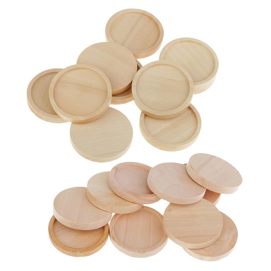 20 Pieces Natural Wooden Stone Base Charms Cabochon Settings Base 25mm 30mm