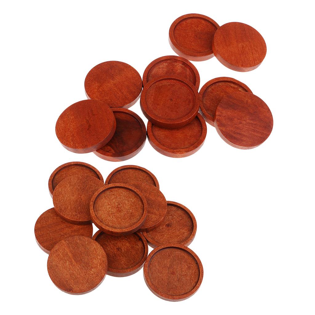 20 Pieces Wooden Stone Base Blank Charms Cabochon Settings Base 25mm 30mm