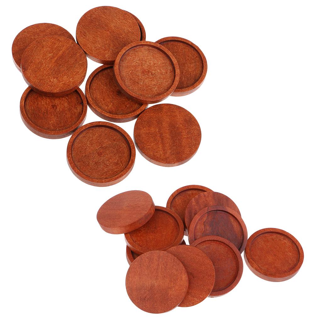 20 Pieces Wooden Stone Base Blank Charms Cabochon Settings Base 25mm 30mm