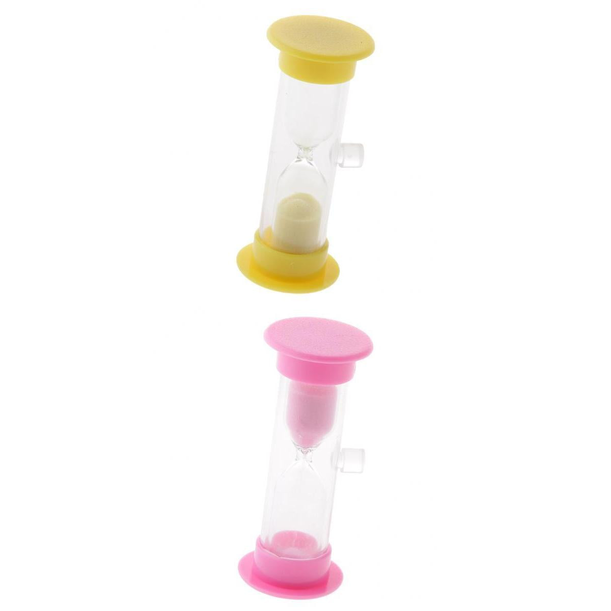 2 pieces 3 Minutes Acrylic Sucker Sandglass Hourglass for Cooking Sand Timer
