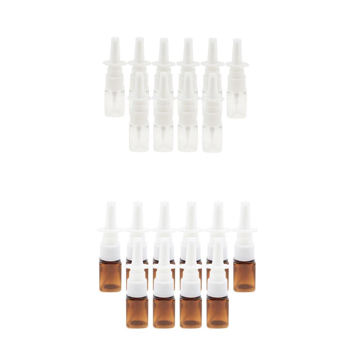20 Pieces Plastic Empty Refillable Nasal Spray Bottles Fine Mist Vials 10ml
