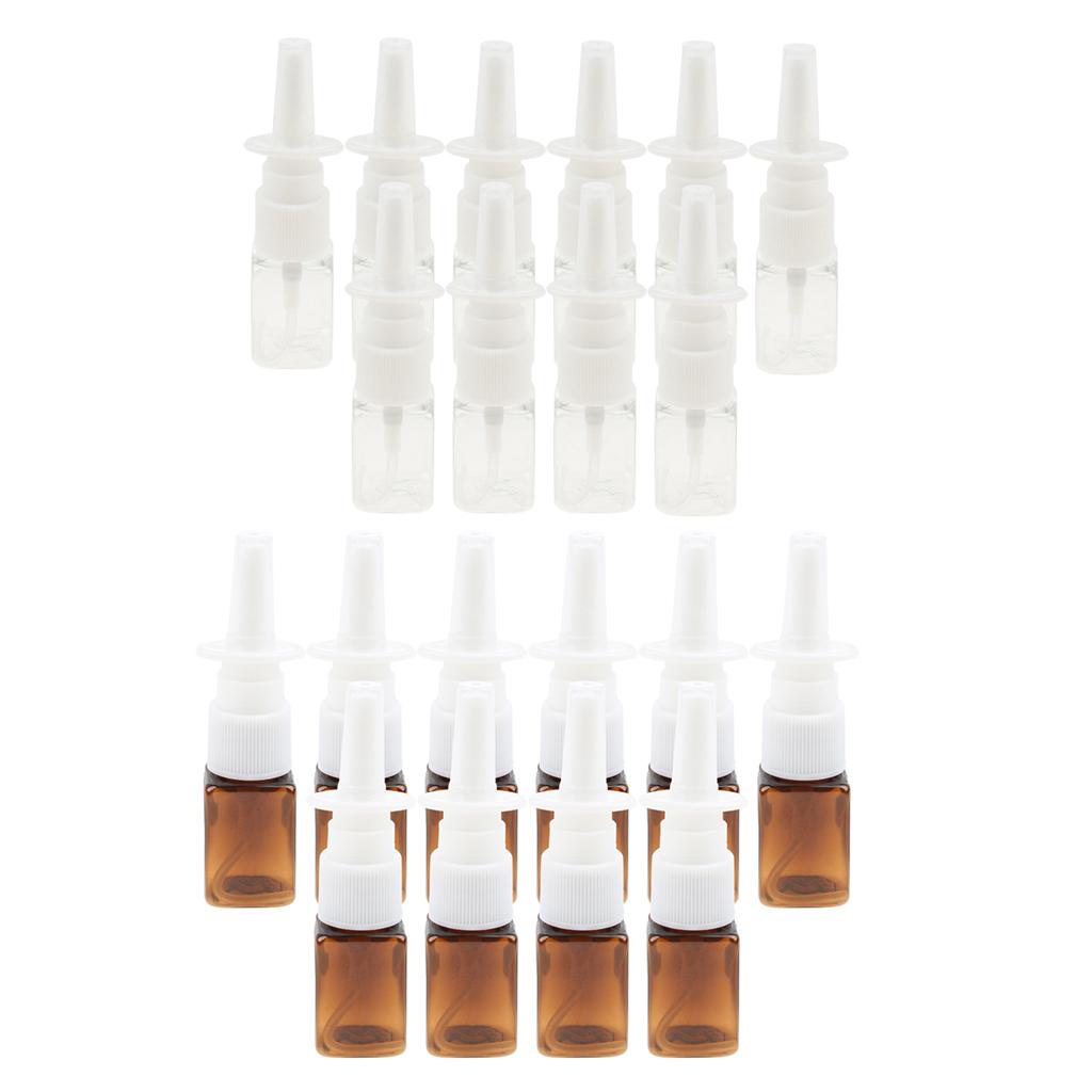 20 Pieces Plastic Empty Refillable Nasal Spray Bottles Fine Mist Vials 10ml