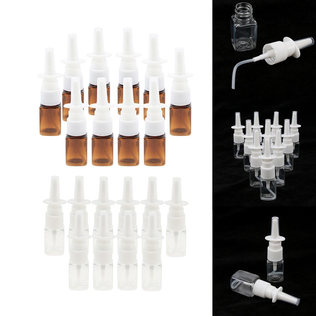 20 Pieces Plastic Empty Refillable Nasal Spray Bottles Fine Mist Vials 10ml