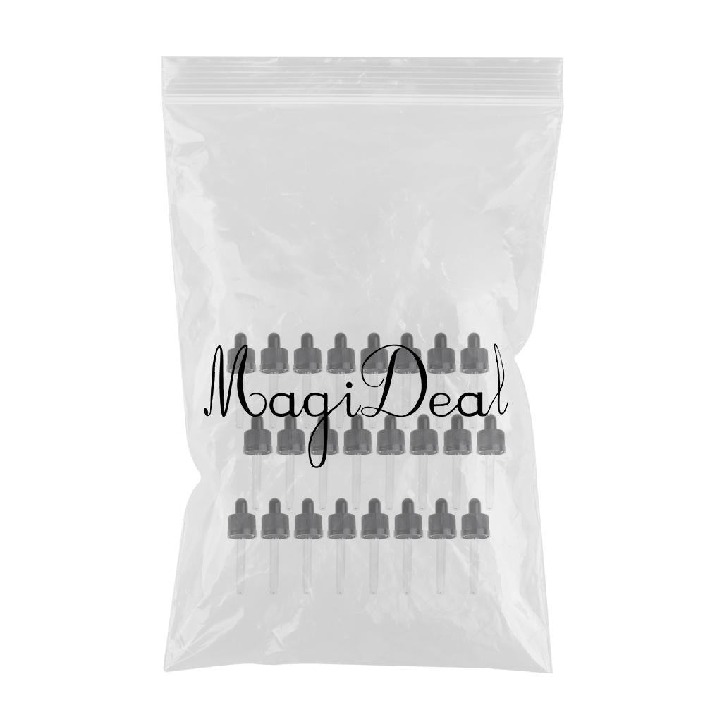 24pcs Plastic Glass Liquid Dropper Pipette Cap for 15ml Essential Oil Bottle