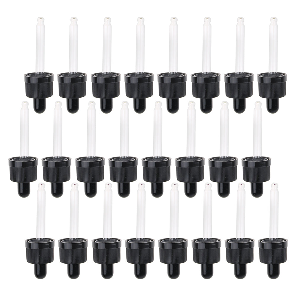 24pcs Plastic Glass Liquid Dropper Pipette Cap for 15ml Essential Oil Bottle