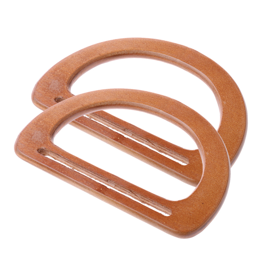 2x Wooden Bag Handle Coat Rack Replacement Brown