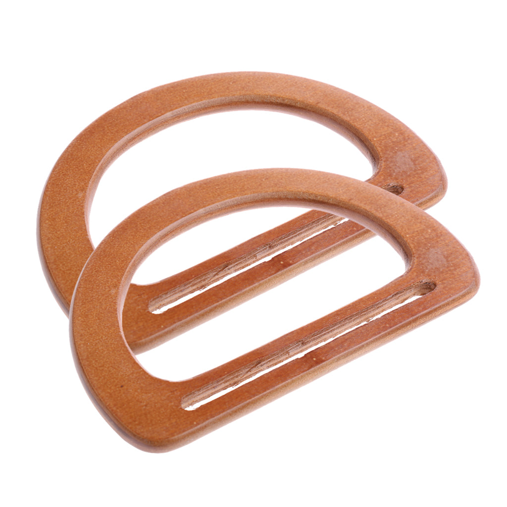 2x Wooden Bag Handle Coat Rack Replacement Brown