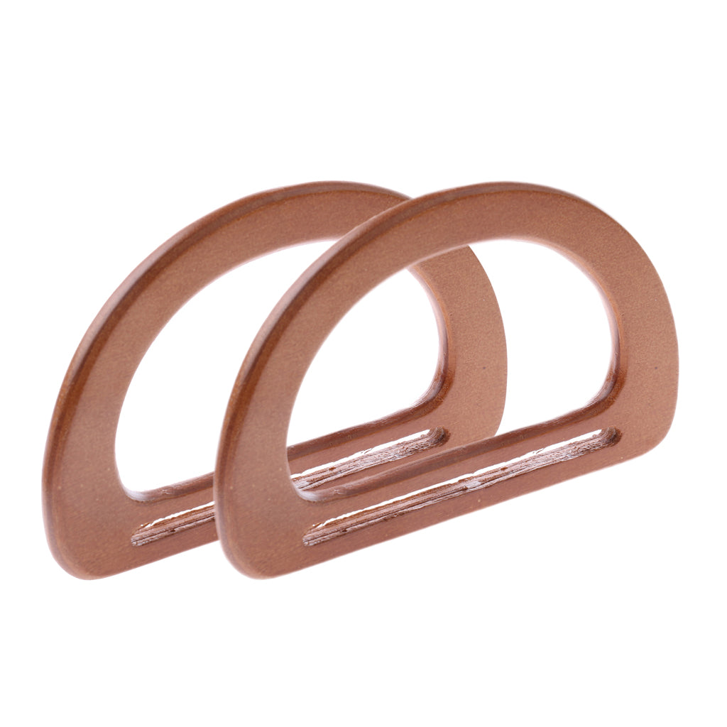 2x Wooden Bag Handle Coat Rack Replacement Brown