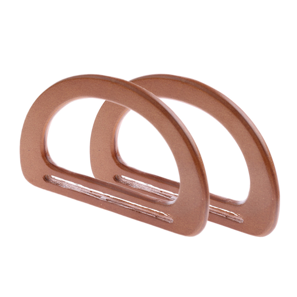 2x Wooden Bag Handle Coat Rack Replacement Brown