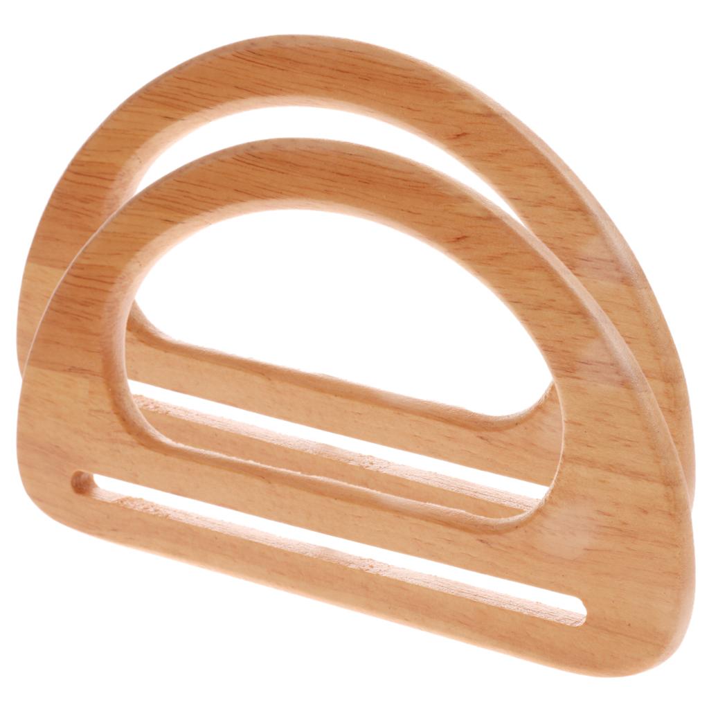 2x Wooden Bag Handle Replacement for DIY Purse Handbag Making Supplies