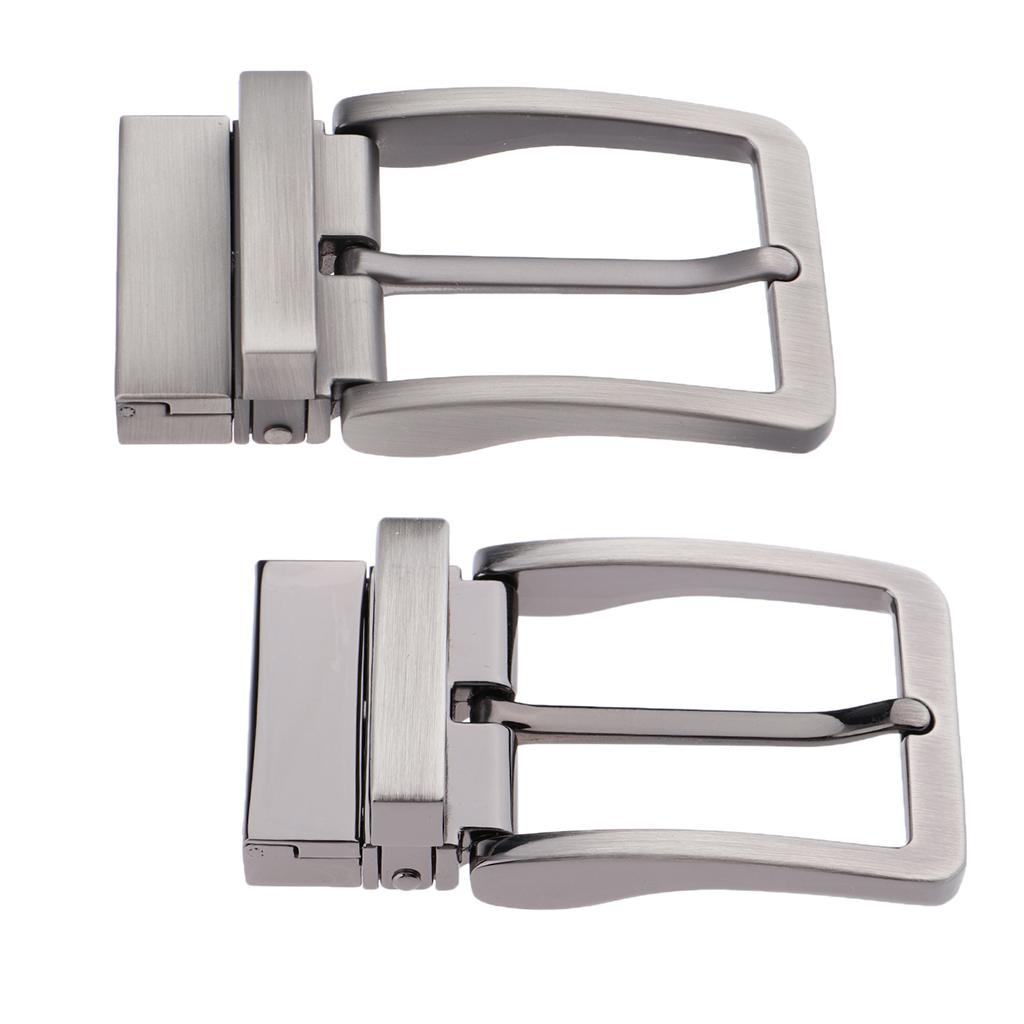 2Pcs Alloy Reversible Belt Buckle Single Prong Rectangular Pin Belt Buckle