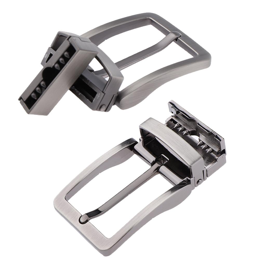 2Pcs Alloy Reversible Belt Buckle Single Prong Rectangular Pin Belt Buckle