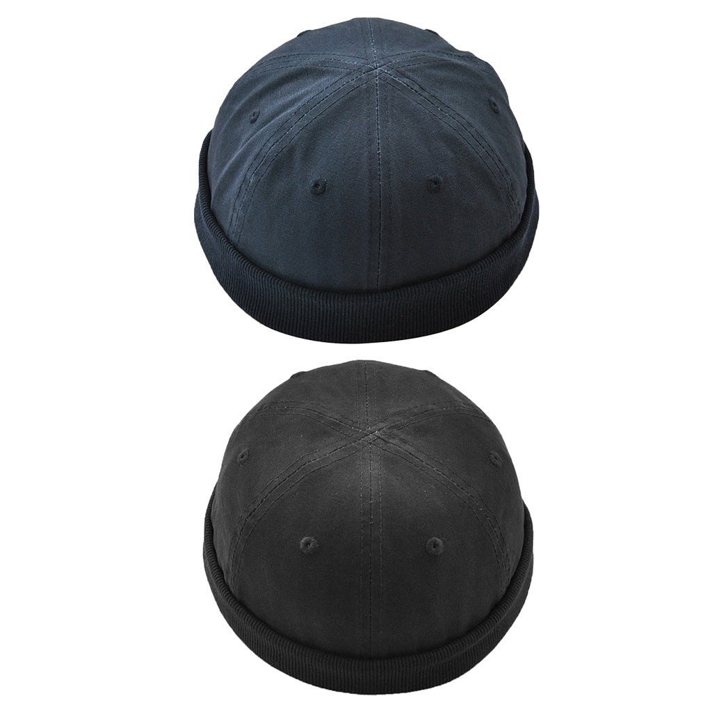2Pcs Men Women Brimless Ball Skull Cap Docker Leon Beanie Rolled Cuff Cap