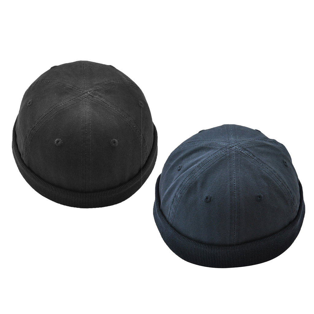 2Pcs Men Women Brimless Ball Skull Cap Docker Leon Beanie Rolled Cuff Cap