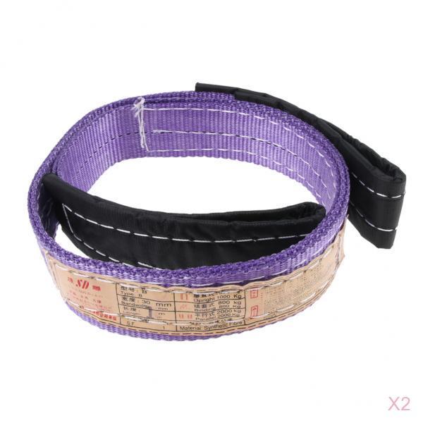 2x 1m Lifting Strap Towing Pull Rope Cable Road Recovery Trailor 1 Ton