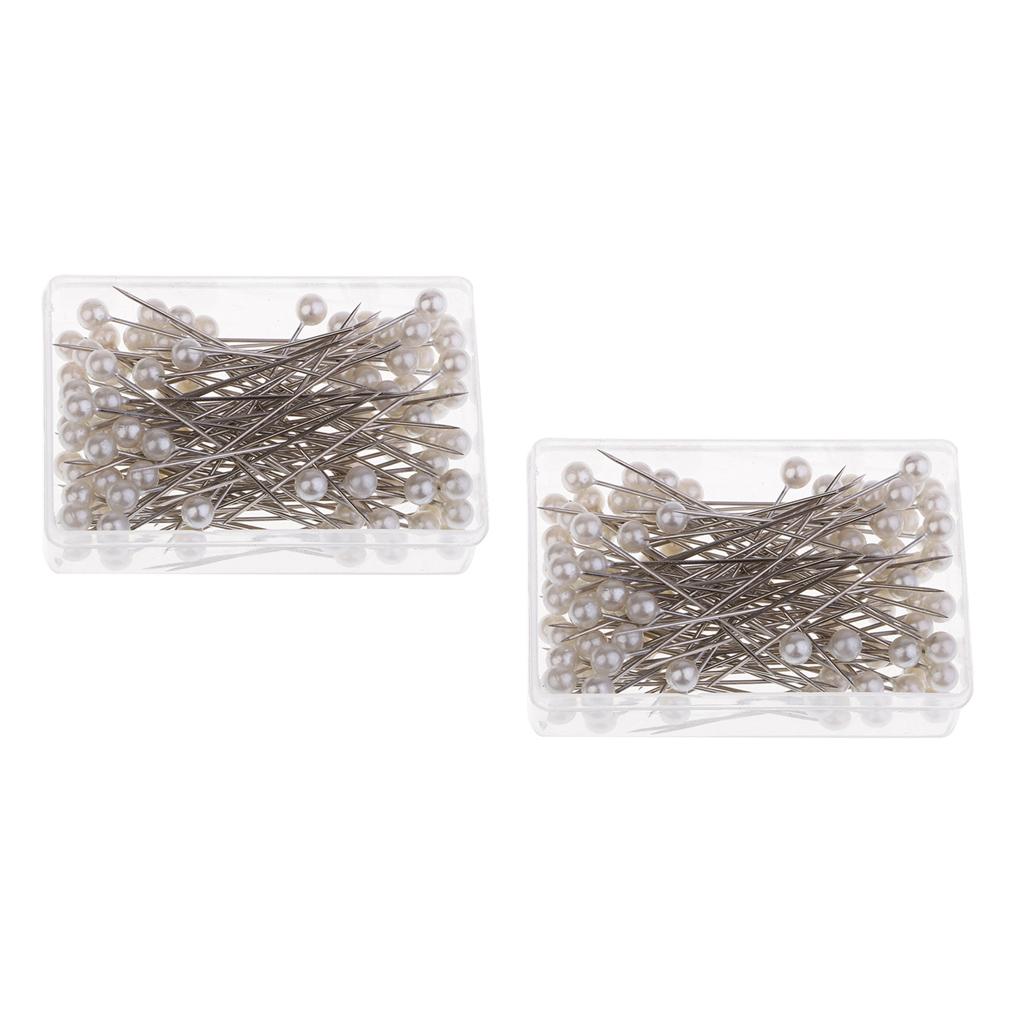 200 Pieces White Dress Maker Corsage Pins for Sewing Handcraft Embellishment