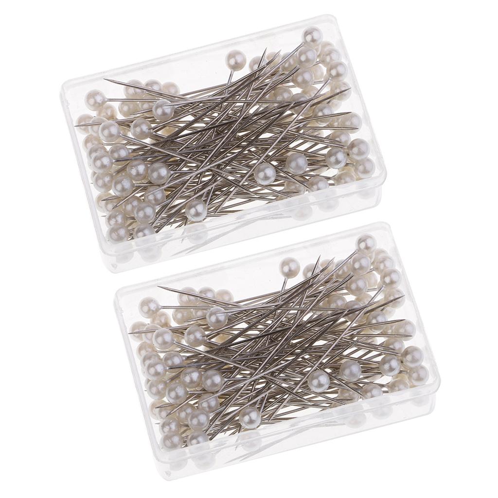 200 Pieces White Dress Maker Corsage Pins for Sewing Handcraft Embellishment
