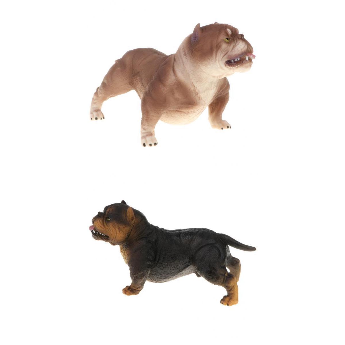 2pcs Animal Model Figure Toy Figurine Home Decor American Bully Pitbull