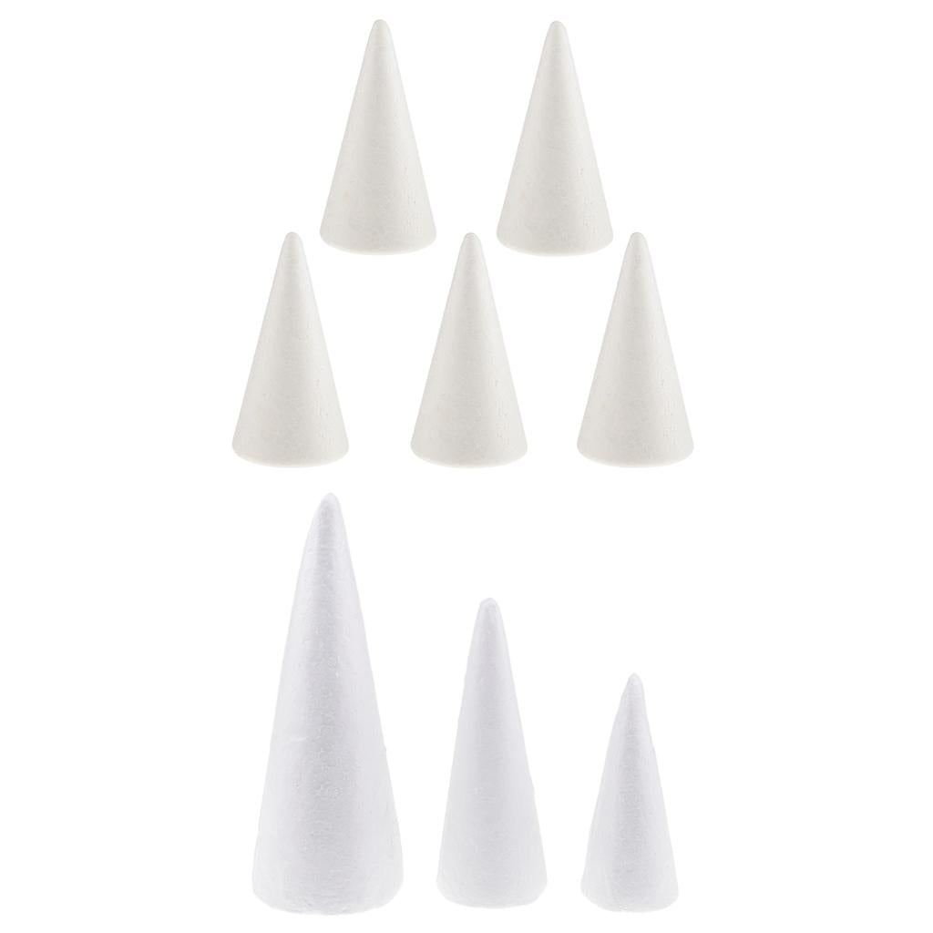 8 Pcs Cone Shaped Styrofoam Foam Ornaments for Handmade DIY Modelling Crafts