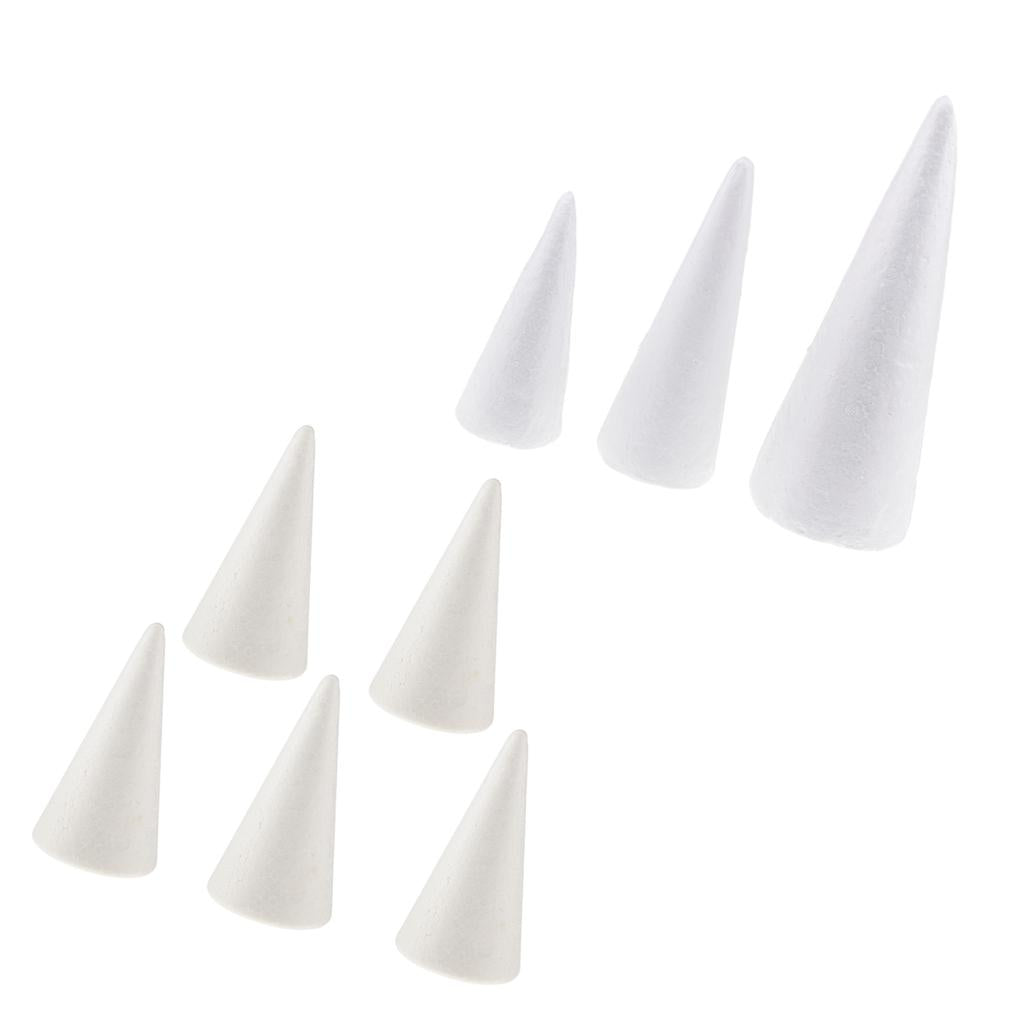 8 Pcs Cone Shaped Styrofoam Foam Ornaments for Handmade DIY Modelling Crafts