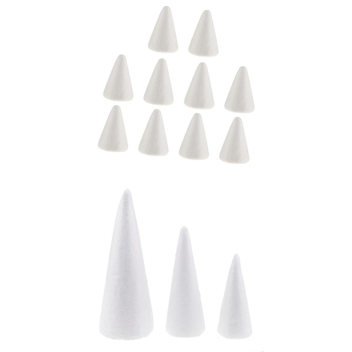 13Pcs Cone Shaped Styrofoam Foam Ornaments for Handmade DIY Modelling Crafts