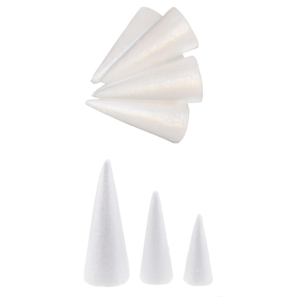 8Pcs Cone Shaped Styrofoam Foam Ornaments for Handmade DIY Modelling Crafts