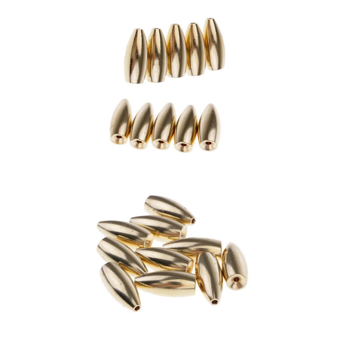 20Pcs Copper Weights Drop Shot Slider Sea Fishing Tackle Snag Sinkers 7g 10g