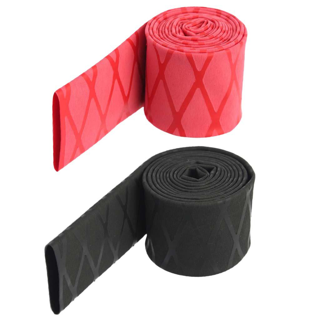 2pcs NonSlip Heat Shrink Tube Textured Grip Fishing Rod Racket Sleeve Handle