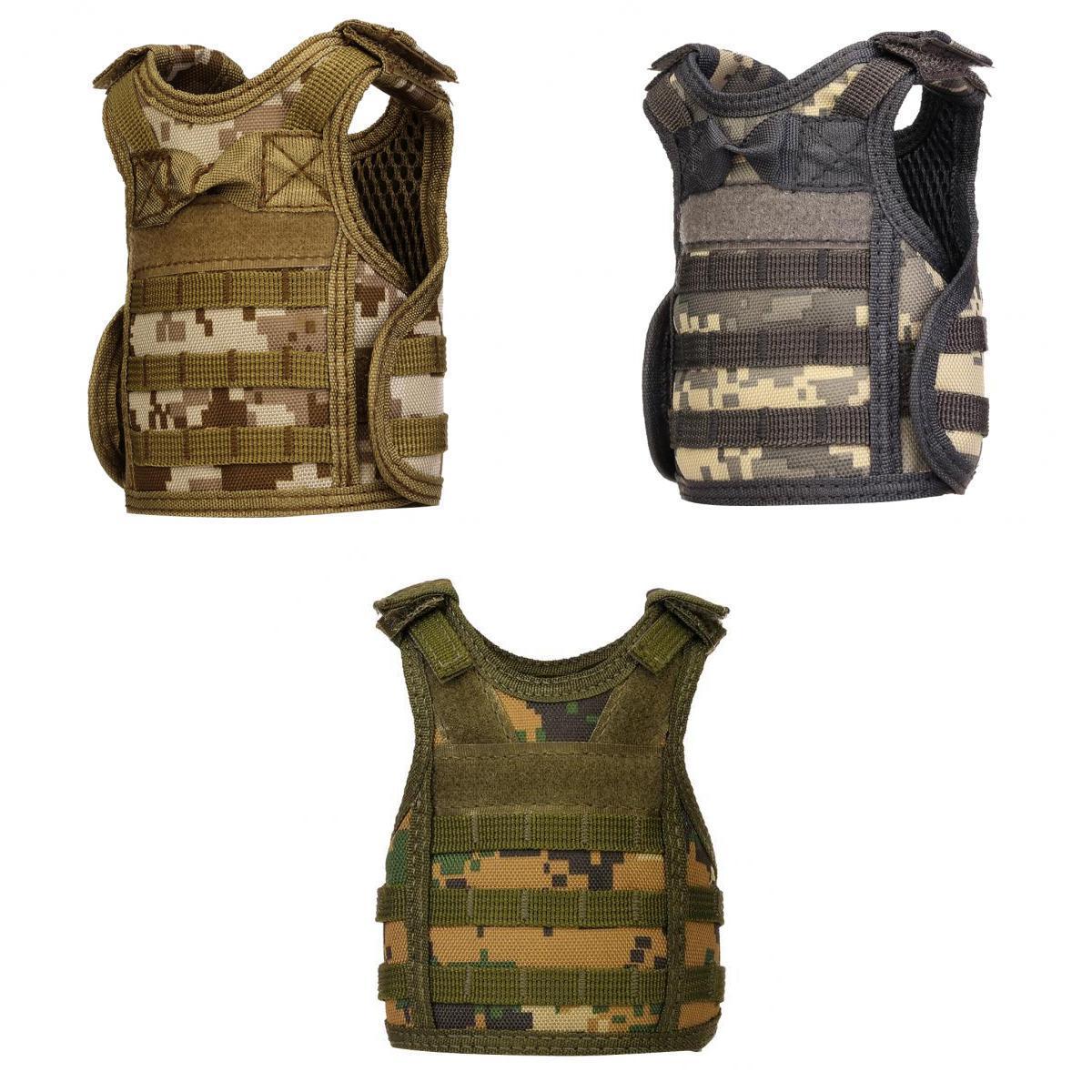 3pcs Mini MOLLE Vest Style Beer Sleeve Bottle Stubby Holder Digital Camo