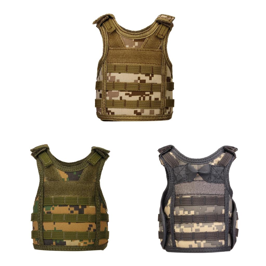 3pcs Mini MOLLE Vest Style Beer Sleeve Bottle Stubby Holder Digital Camo