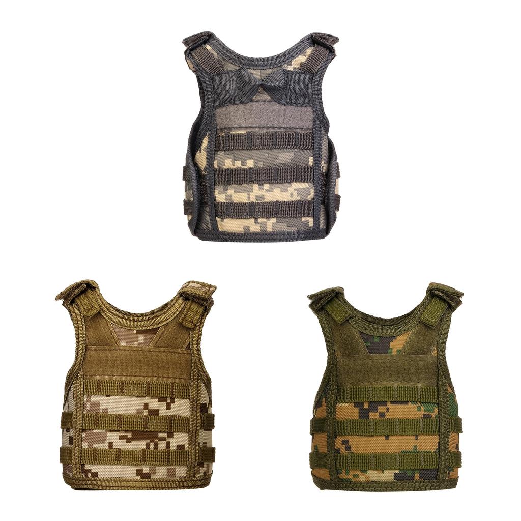 3pcs Mini MOLLE Vest Style Beer Sleeve Bottle Stubby Holder Digital Camo