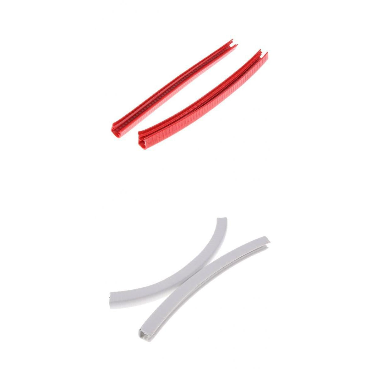 2 pair Rubber Longboard Skateboard Deck Protection Strip Nose Tail Guard Red