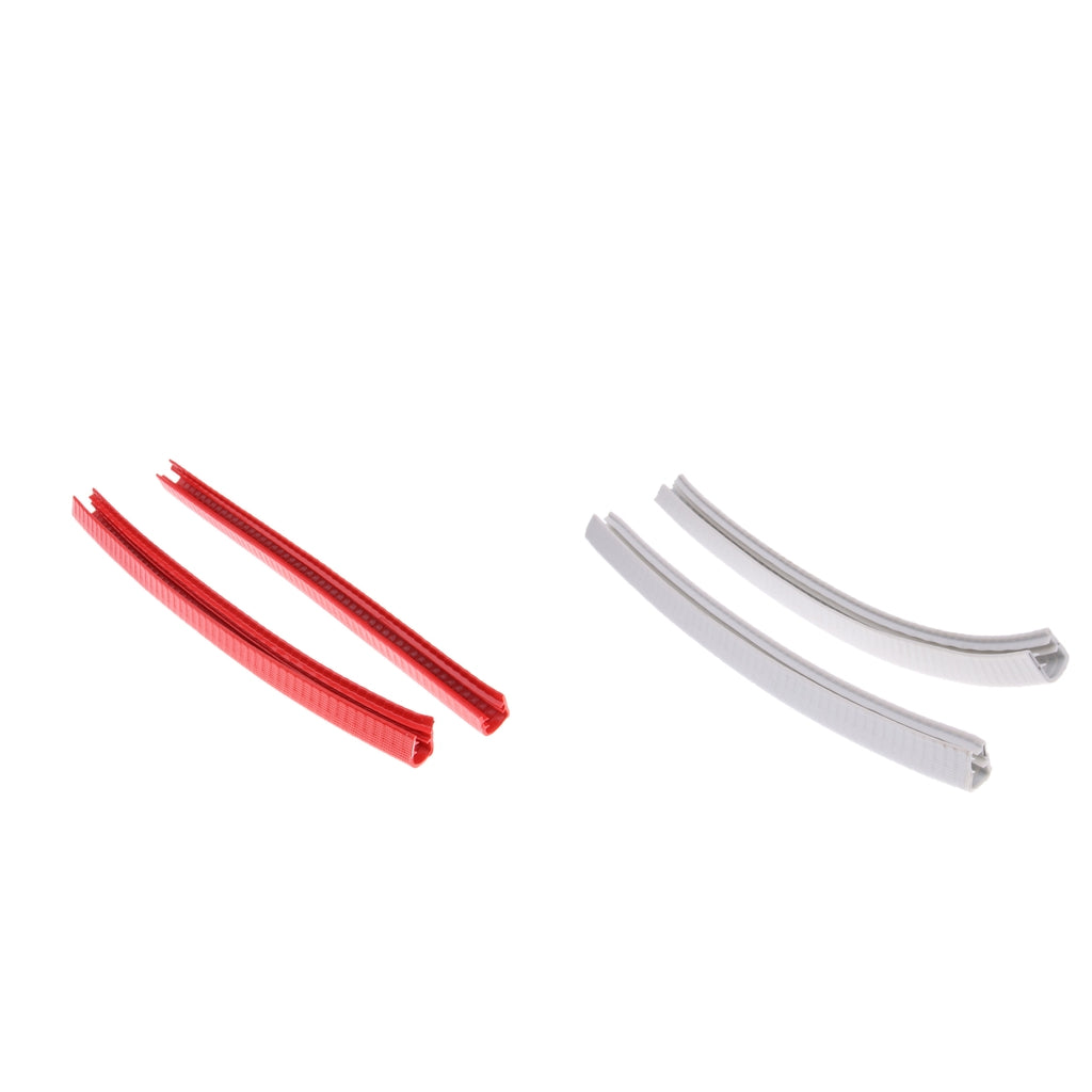 2 pair Rubber Longboard Skateboard Deck Protection Strip Nose Tail Guard Red