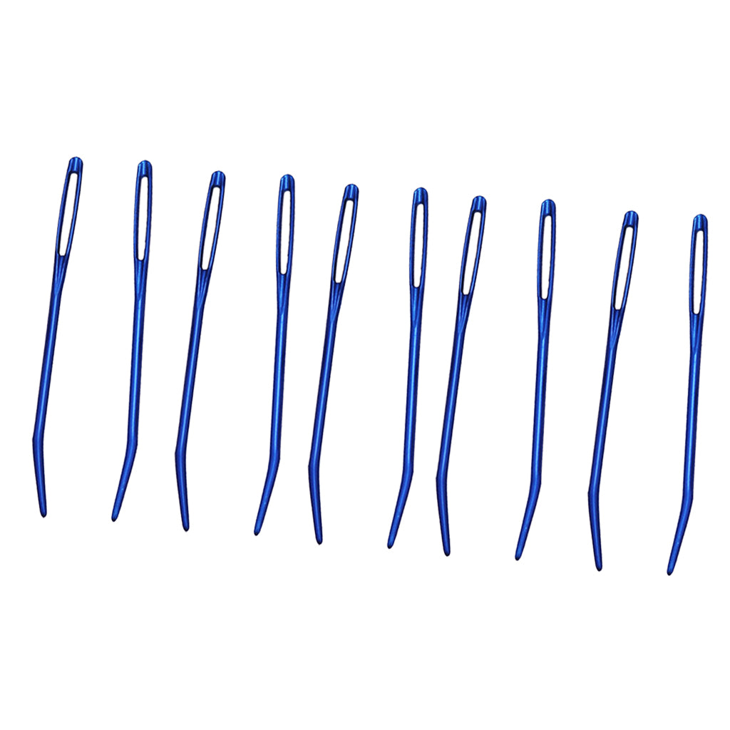 10pcs Aluminium Large-eye Bent Tip Tapestry Darning Needles Knitting Craft