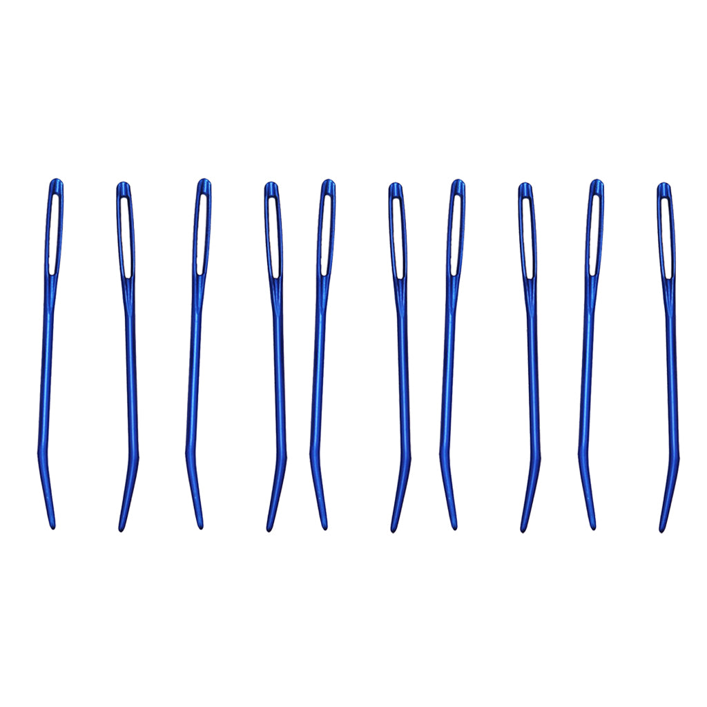 10pcs Aluminium Large-eye Bent Tip Tapestry Darning Needles Knitting Craft