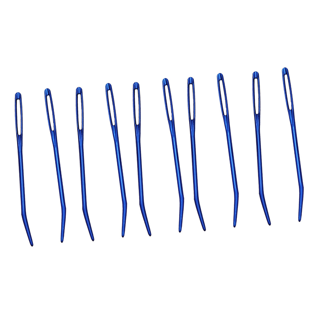 10pcs Aluminium Large-eye Bent Tip Tapestry Darning Needles Knitting Craft