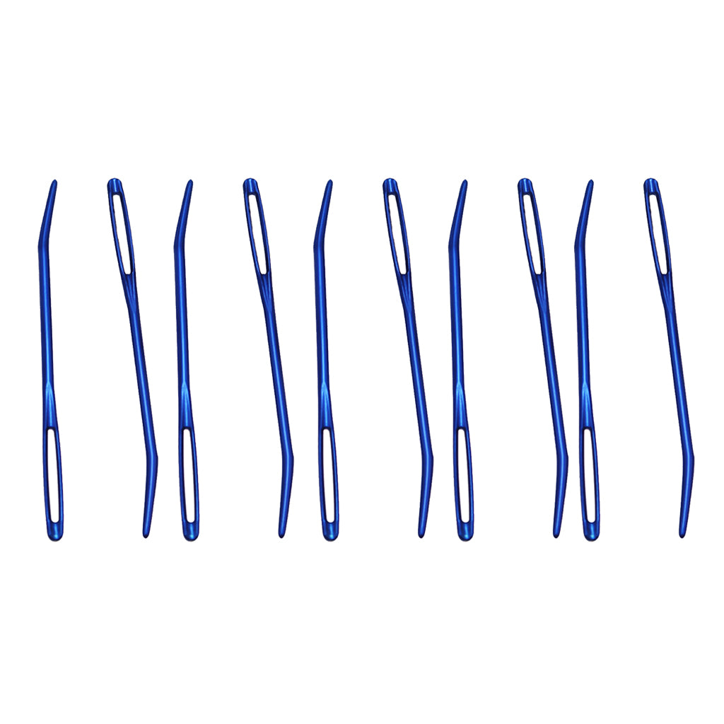 10pcs Aluminium Large-eye Bent Tip Tapestry Darning Needles Knitting Craft