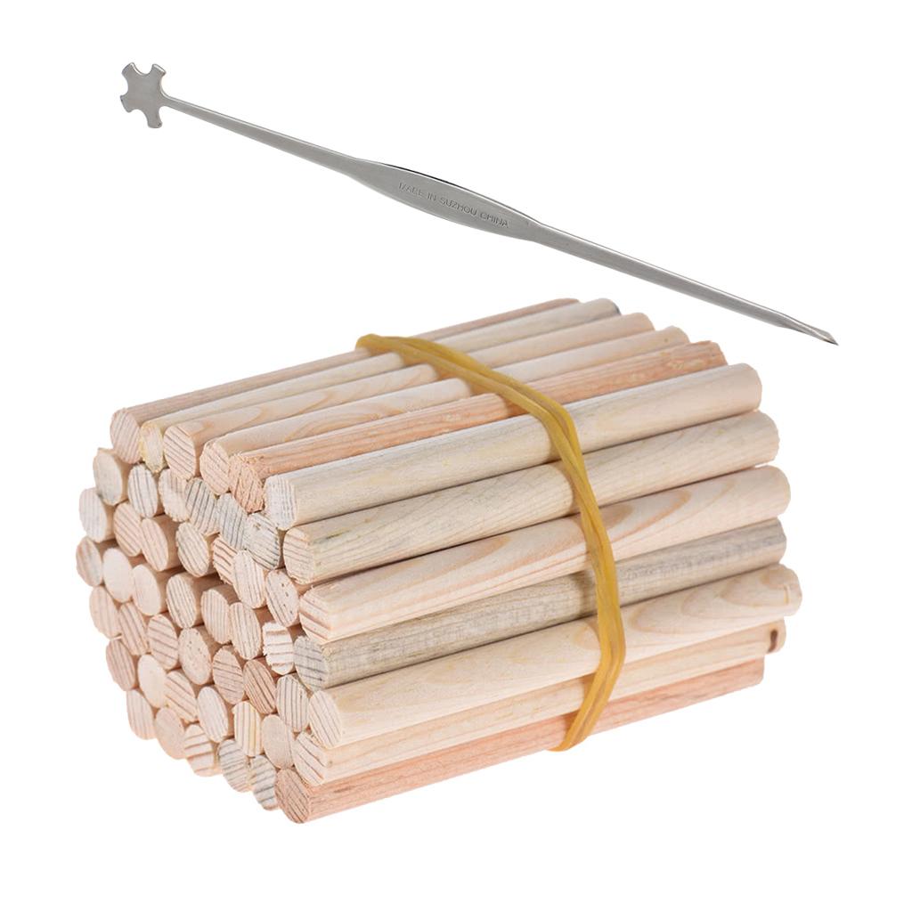 50 Pieces Spruce Violin Sound Post with Soundpost Mount Tool