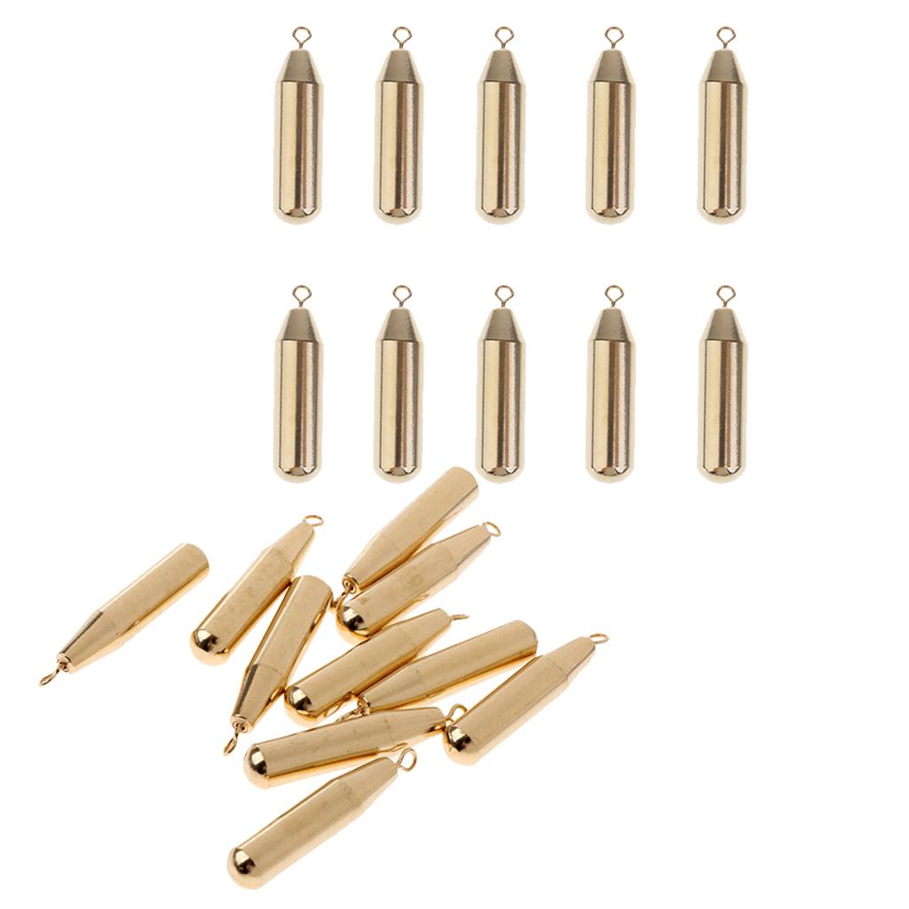 20 Pieces Brass Sinker Drop Shot Slider Weight Sinker Perch Pike Fishing